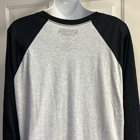 Stranger Things Heather Black/White Netflix Baseball 3/4 Sleeve T-Shirt- Large - Picture 6 of 8